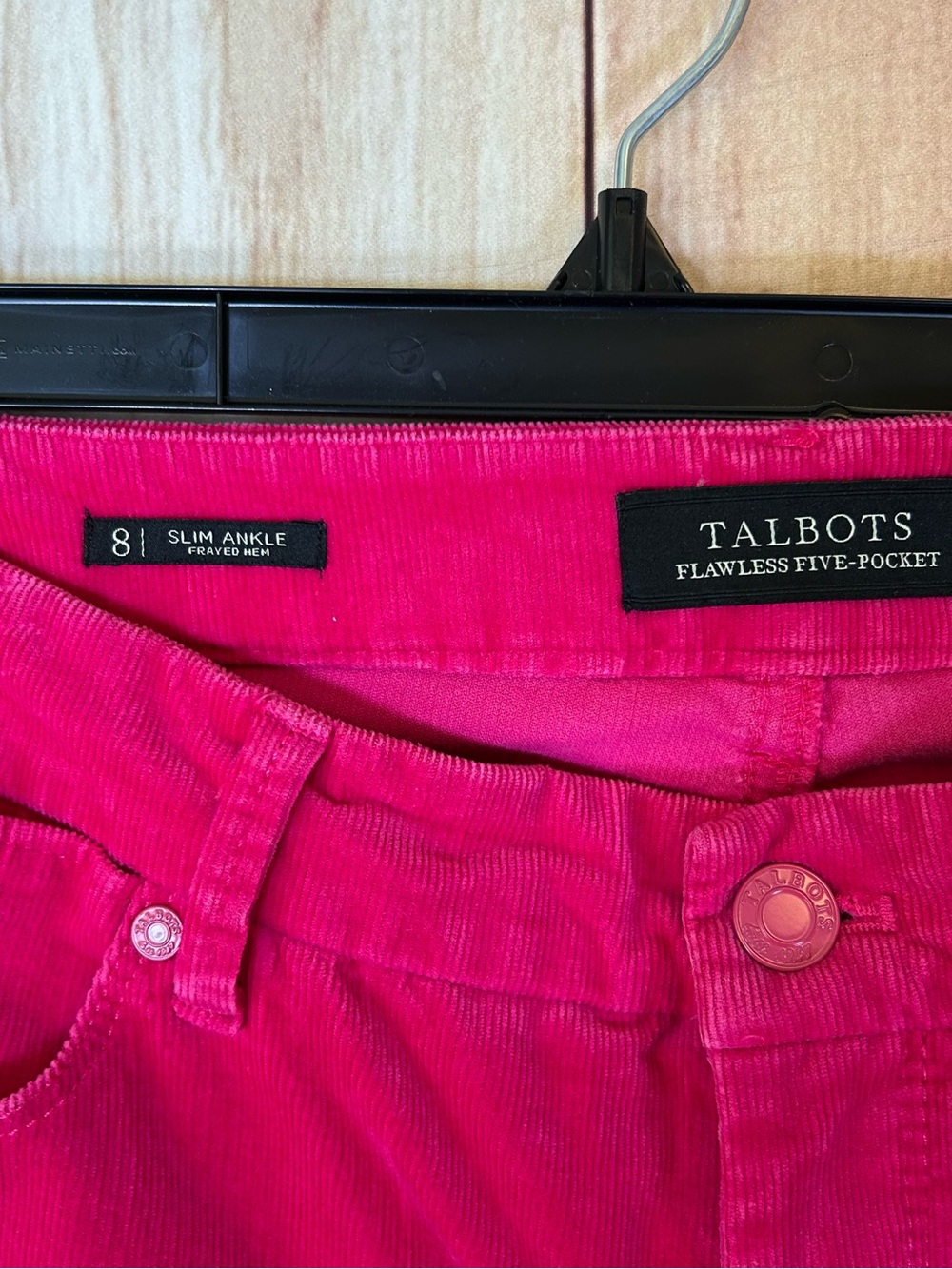 TALBOTS Women’s corduroy Jeans Sz 8 medium mid rise pink stretch $109 - Picture 10 of 16